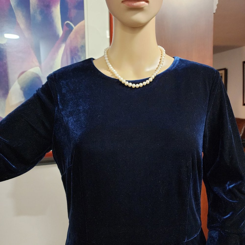 Elegant and chic velvet sheath dress.